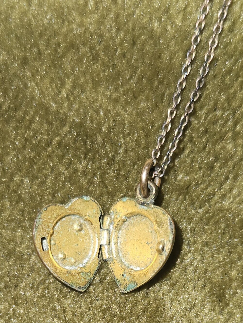 Antique Crescent Moon Star Locket Necklace - Picture 3 of 4